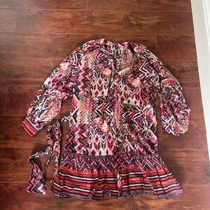 Zara printed mini dress with belt